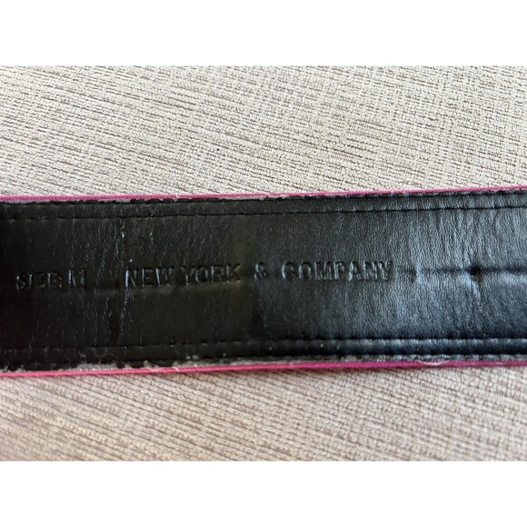 New York & Company Belt Womens Medium Pink Fabric Covered Buckle Wide Grommet - Picture 9 of 10